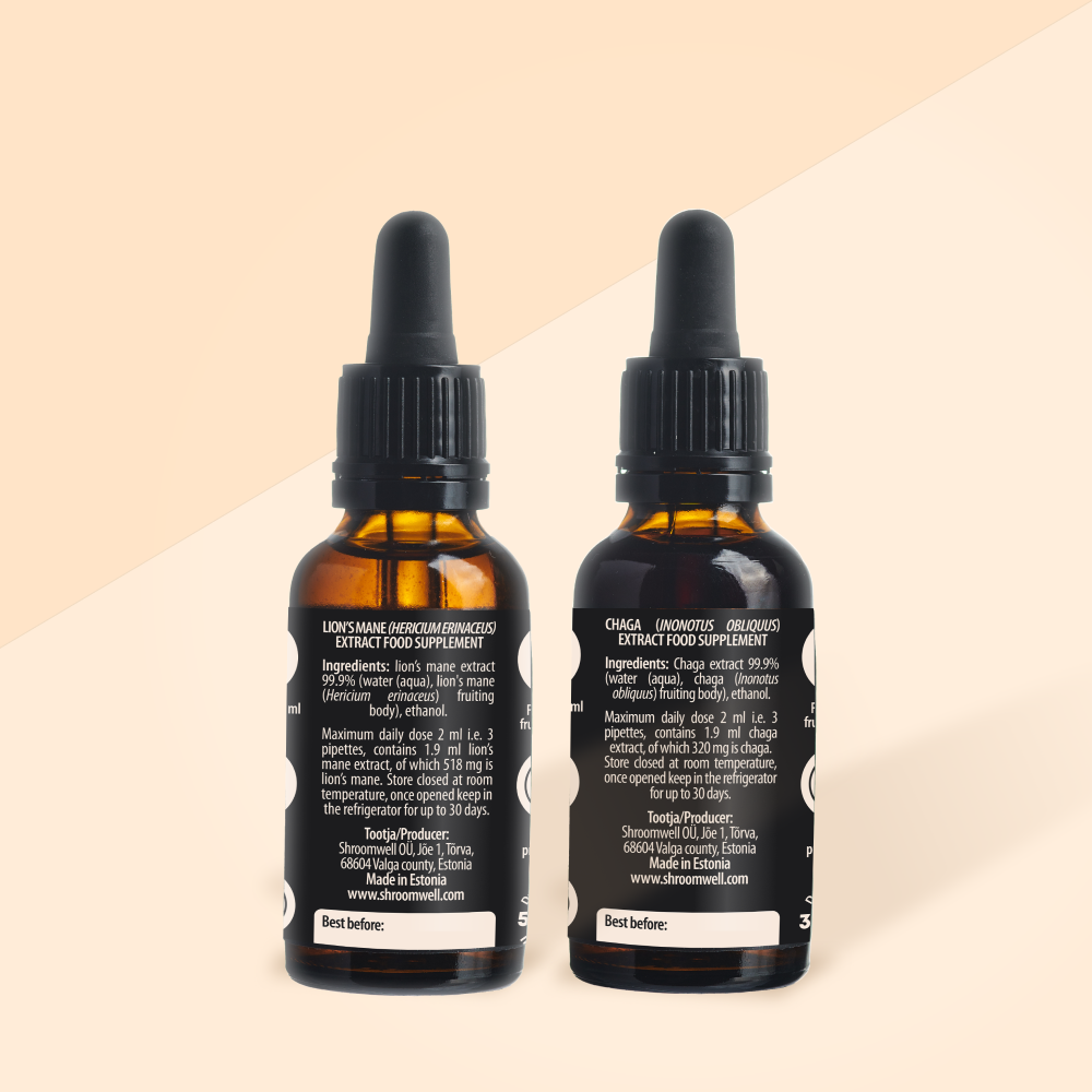 Bundle Lion's Mane & Chaga Tincture 2x30ml